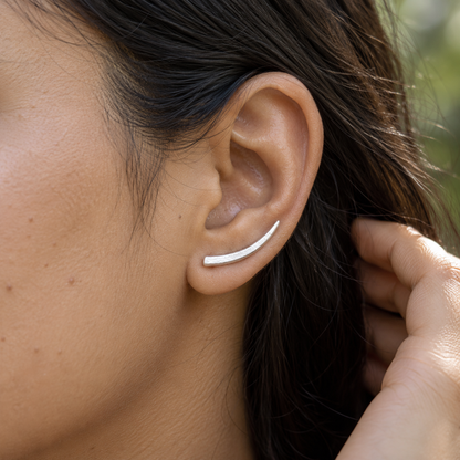 Silver Astra Arc Earclimber( Single Piece/ Pair)