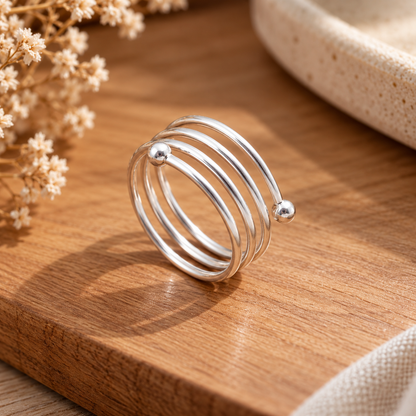Silver Wire Spiral Ring