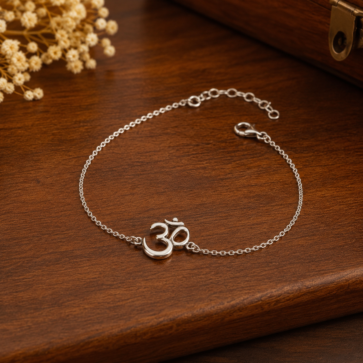 Silver Sacred Om bracelet