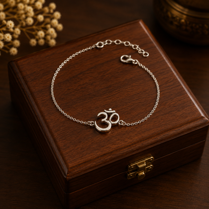 Silver Sacred Om bracelet