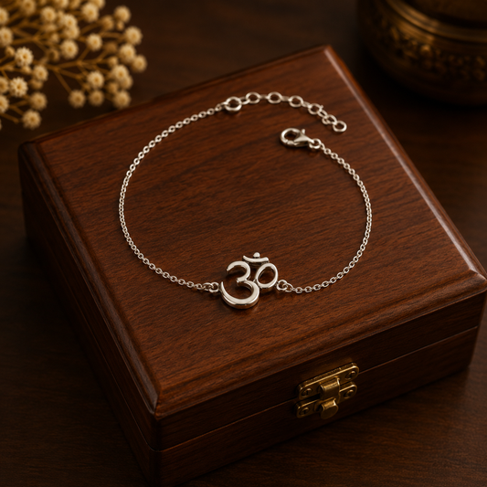 Silver Sacred Om bracelet
