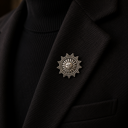 Silver Suraj brooch