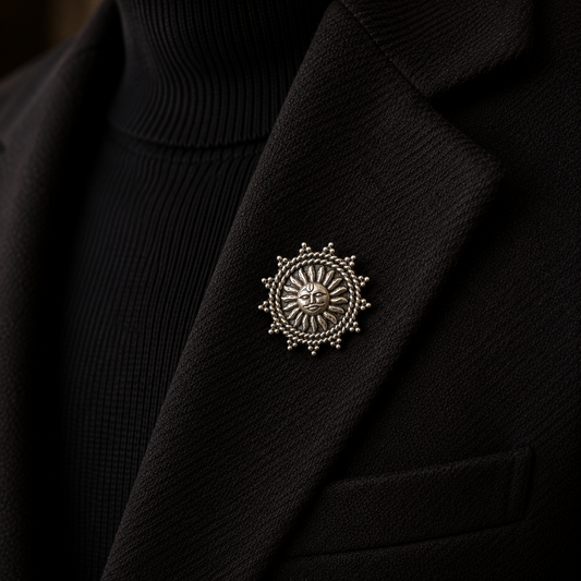 Silver Suraj brooch