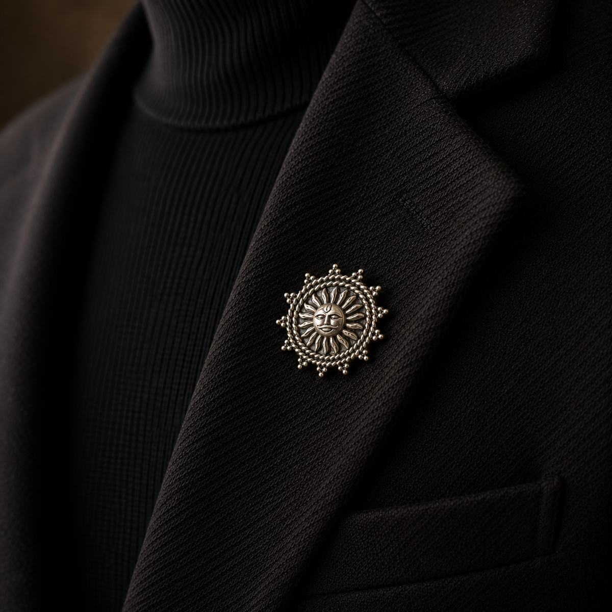 Silver Suraj brooch