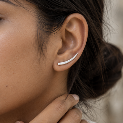 Silver Astra Arc Earclimber( Single Piece/ Pair)