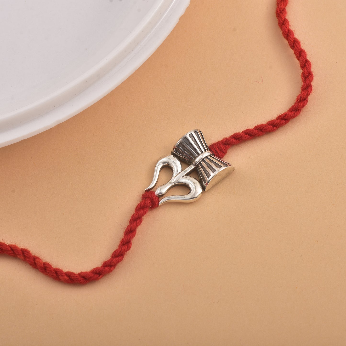 Silver Trishul Damru Rakhi