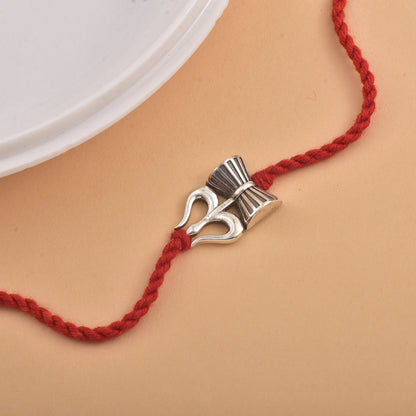 Silver Trishul Damru Rakhi
