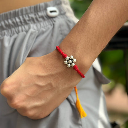 Silver Simple Flower Rakhi