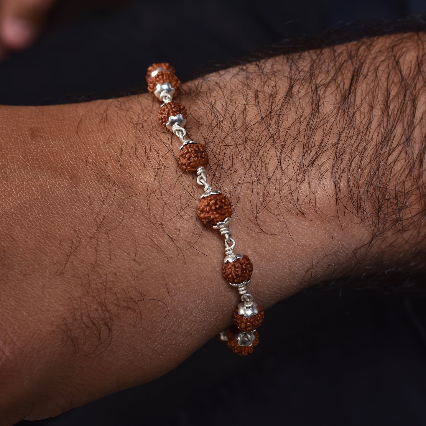 Silver Rudraksh Kanthi Bracelet