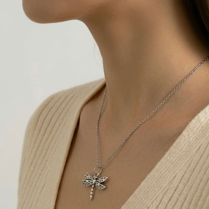 Silver Dragon Fly Neck chain