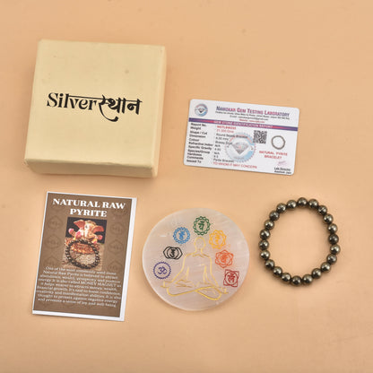 Natural Raw Pyrite Bracelet( With Lab Test Certificate)