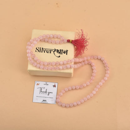 Natural Rose Quartz Jap Mala (108+1 Beads)