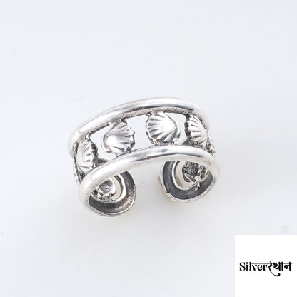 Silver Shell Band Stackable Ring
