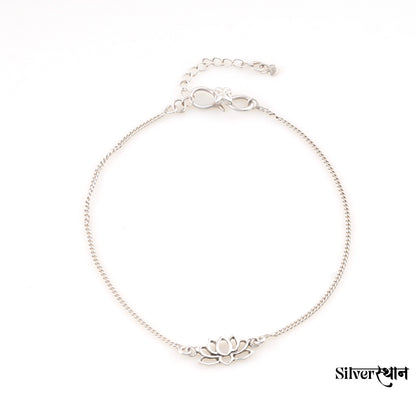 Silver Lotus Grace Anklet