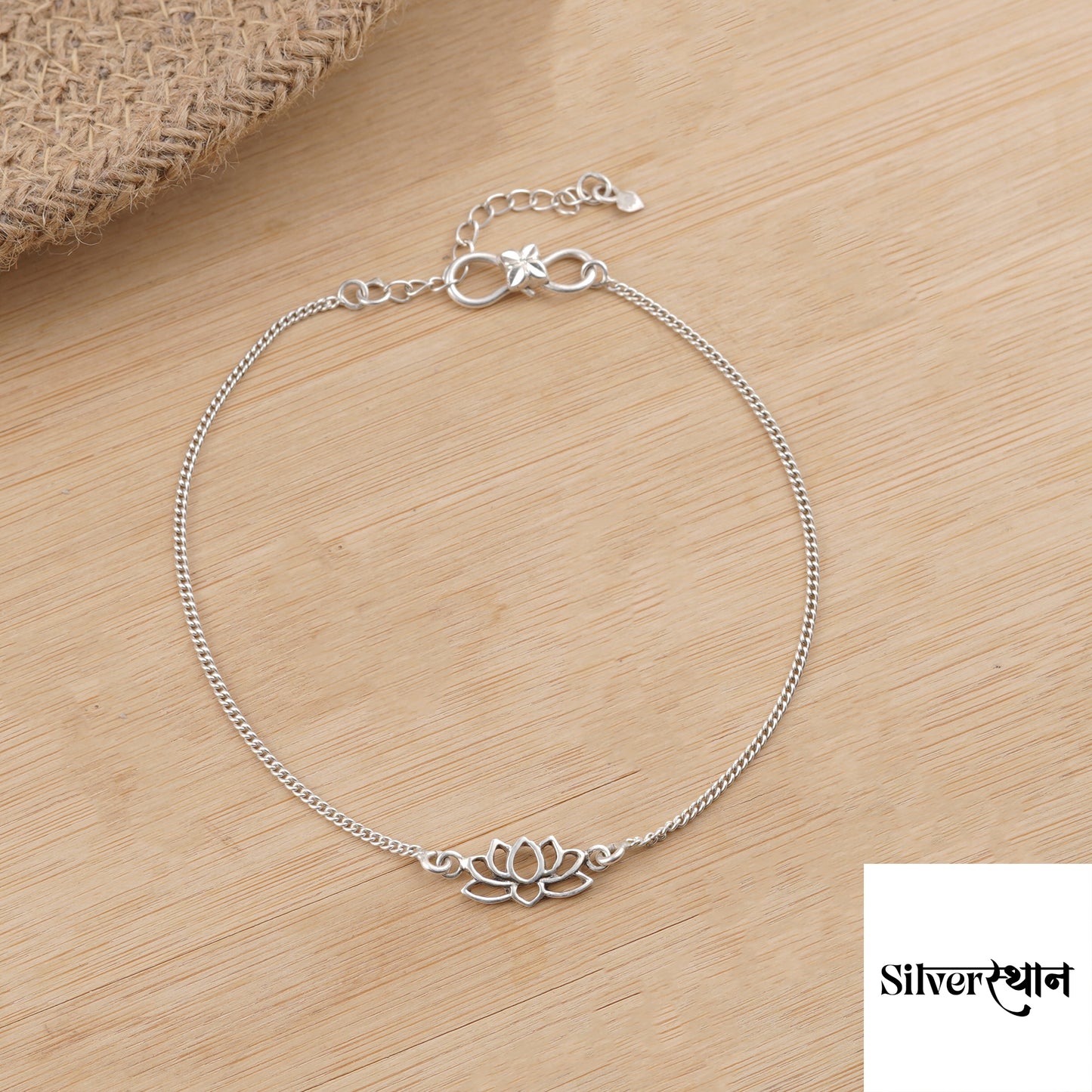 Silver Lotus Grace Anklet