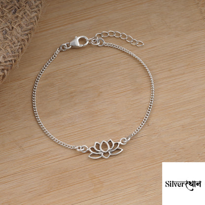 Silver Lotus Grace Bracelet