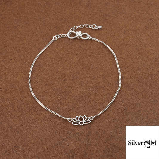 Silver Lotus Grace Anklet