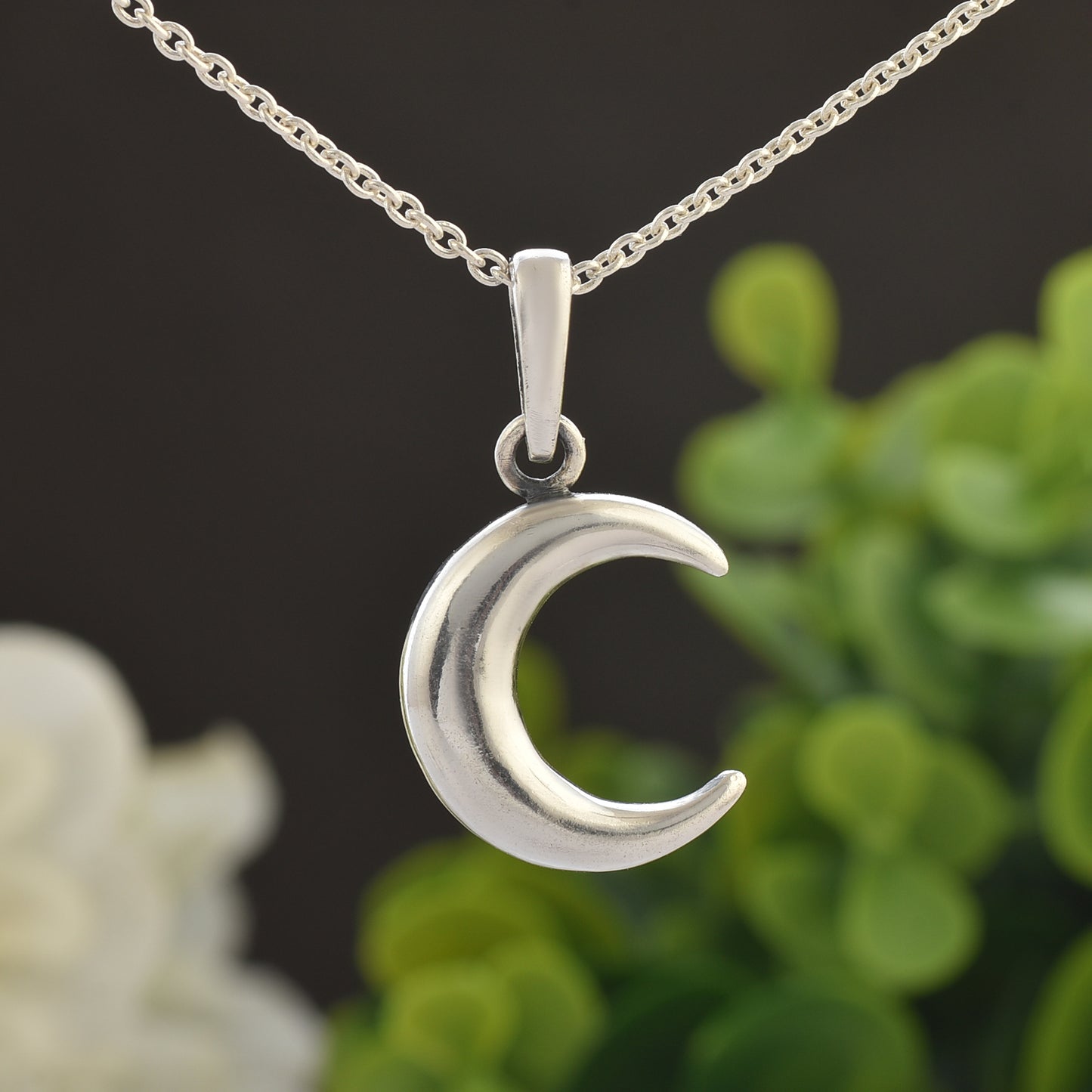 Silver moon pendant( Without chain)