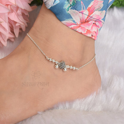 Silver Antique ball Anklet