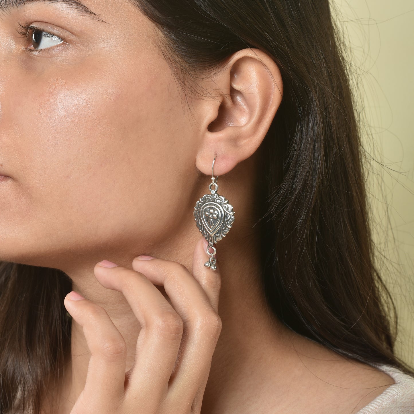 Silver maharani Dangle earrings