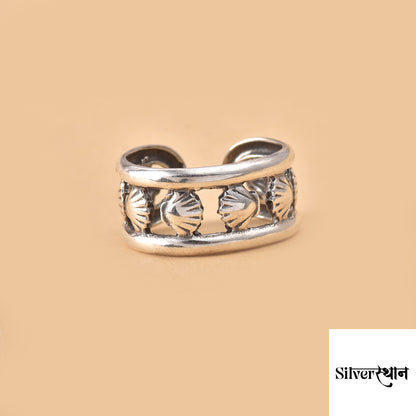 Silver Shell Band Stackable Ring