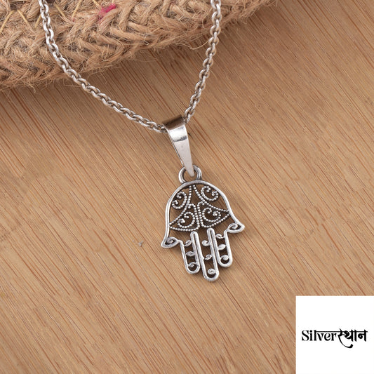 Silver Dainty Hamsa Pendant