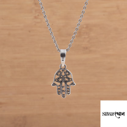 Silver Dainty Hamsa Pendant