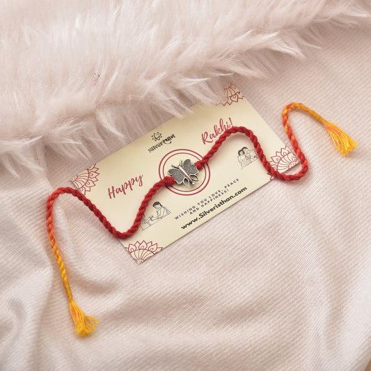 Silver Butterfly Charm Rakhi