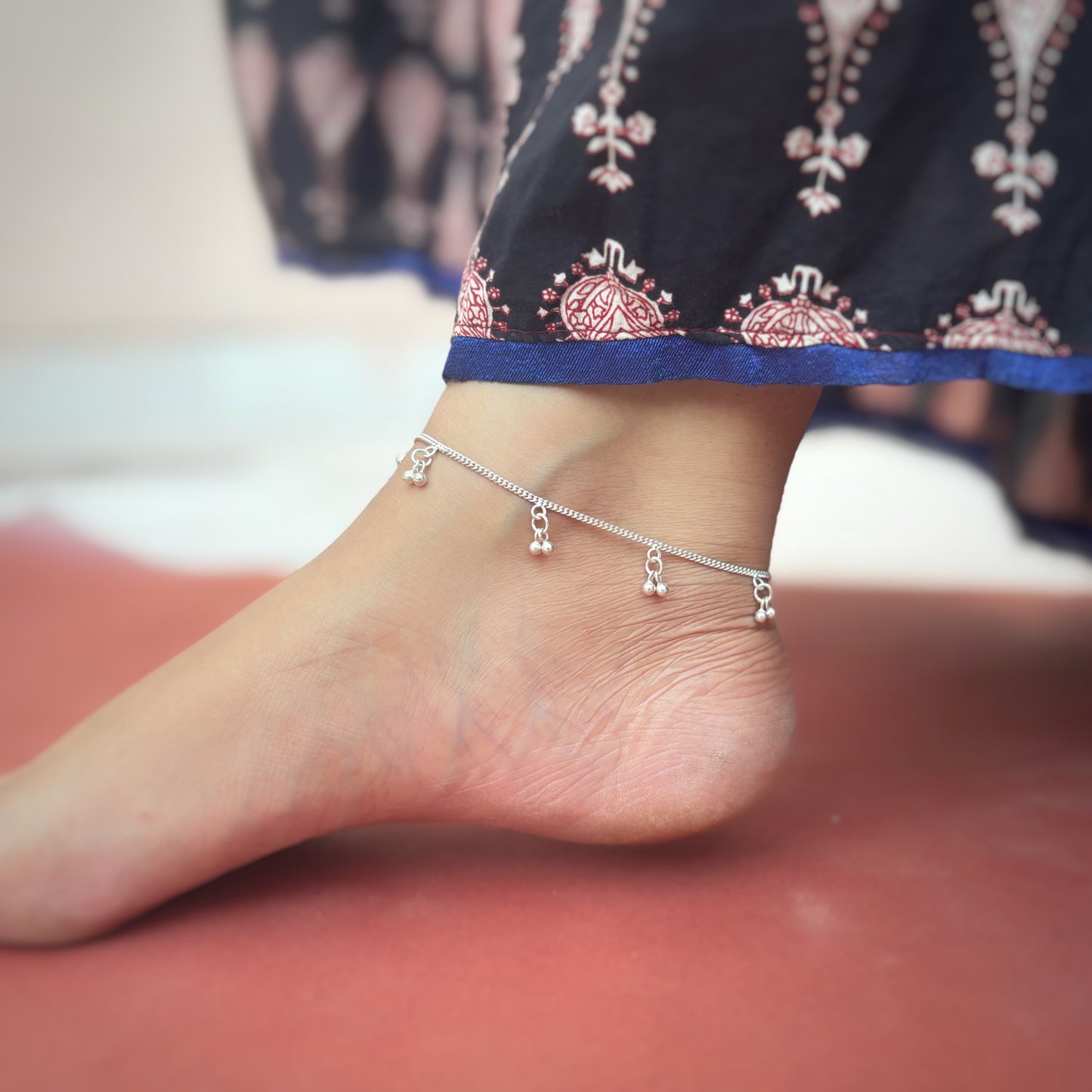Silver bells anklets