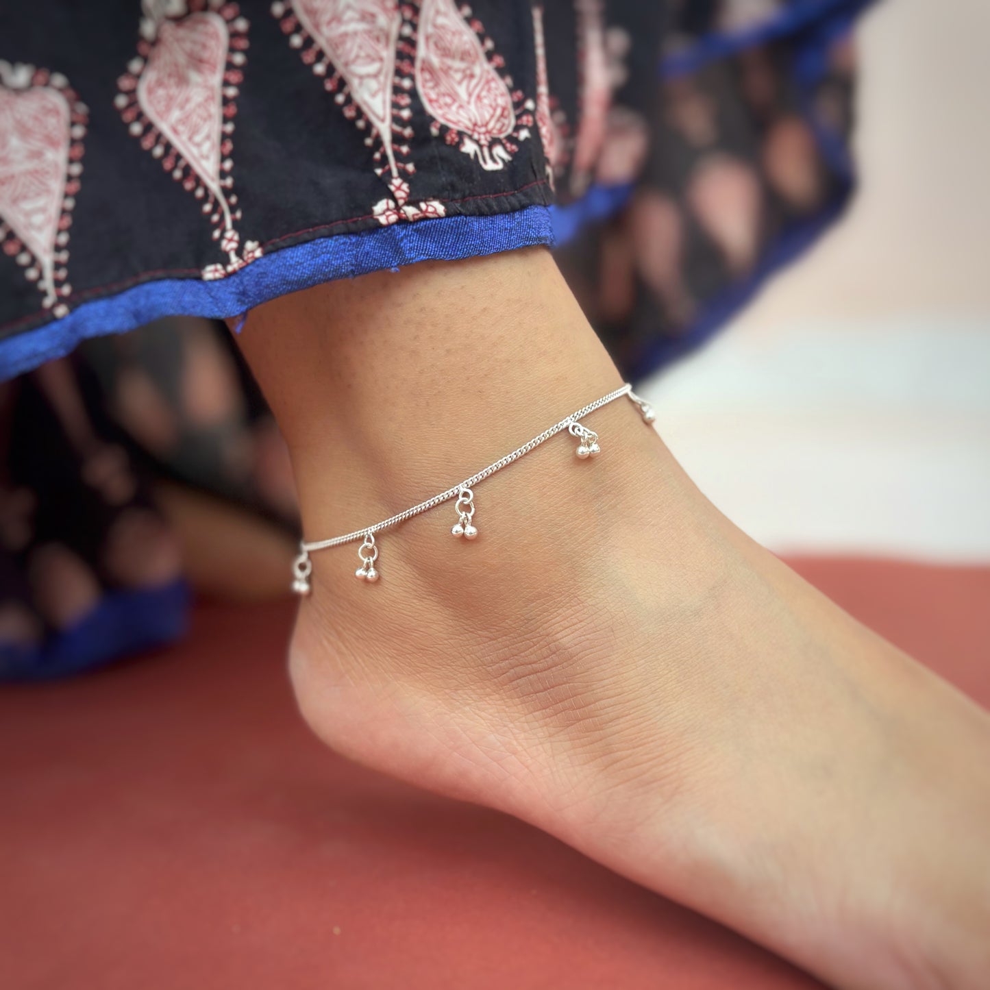 Silver bells anklets