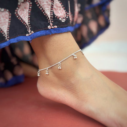 Silver bells anklets
