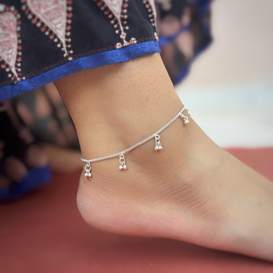 Silver bells anklets