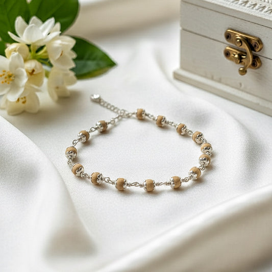 Silver Natural Tulsi Beads Bracelets