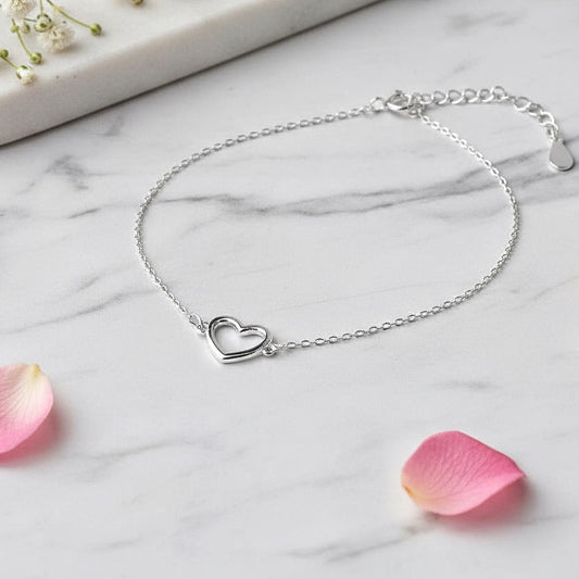 Silver Heart Charm Bracelet