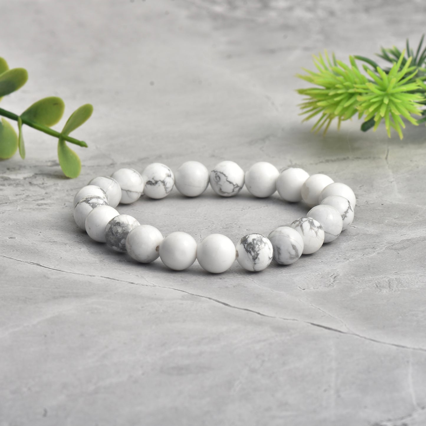 White Howlite bracelet( With Lab Test Certificate)