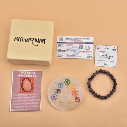 Natural Amethyst Bracelet (With Lab test Certificate)
