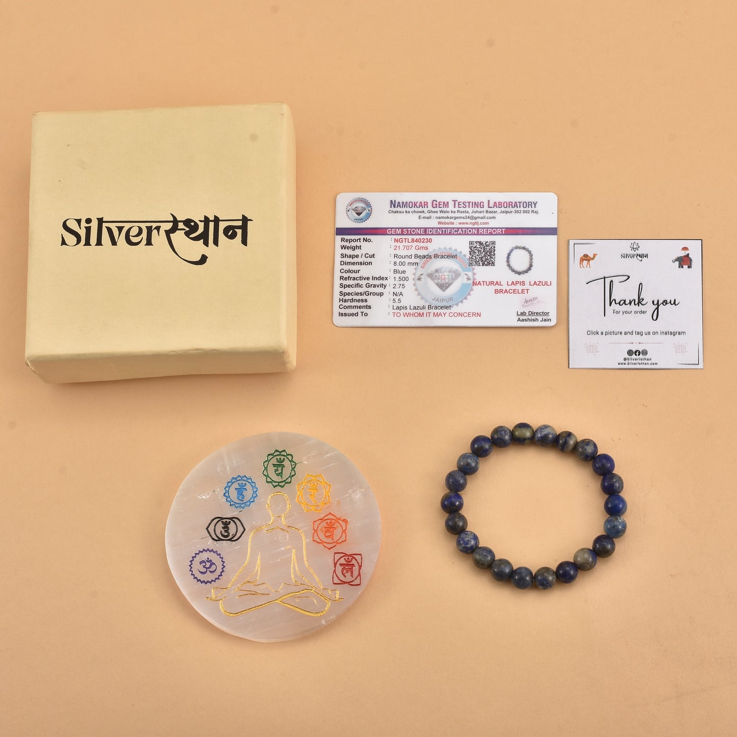 Lapis Lazuli Bracelet( With Lab Test Certificate)