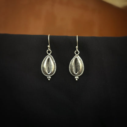 Silver Cowrie Dangles Earrings