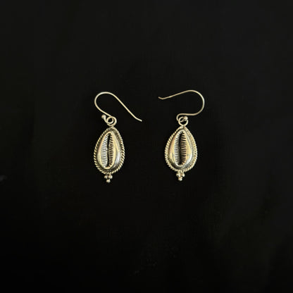 Silver Cowrie Dangles Earrings