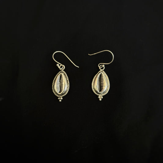 Silver Cowrie Dangles Earrings