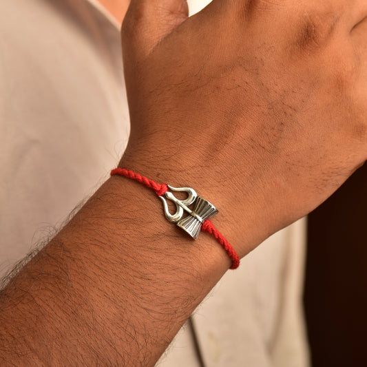 Silver Trishul Damru Rakhi