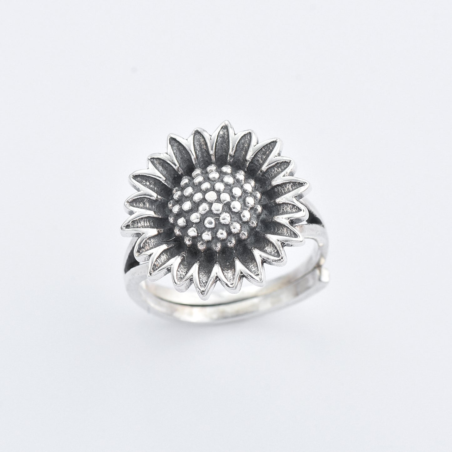Silver sun flower ring