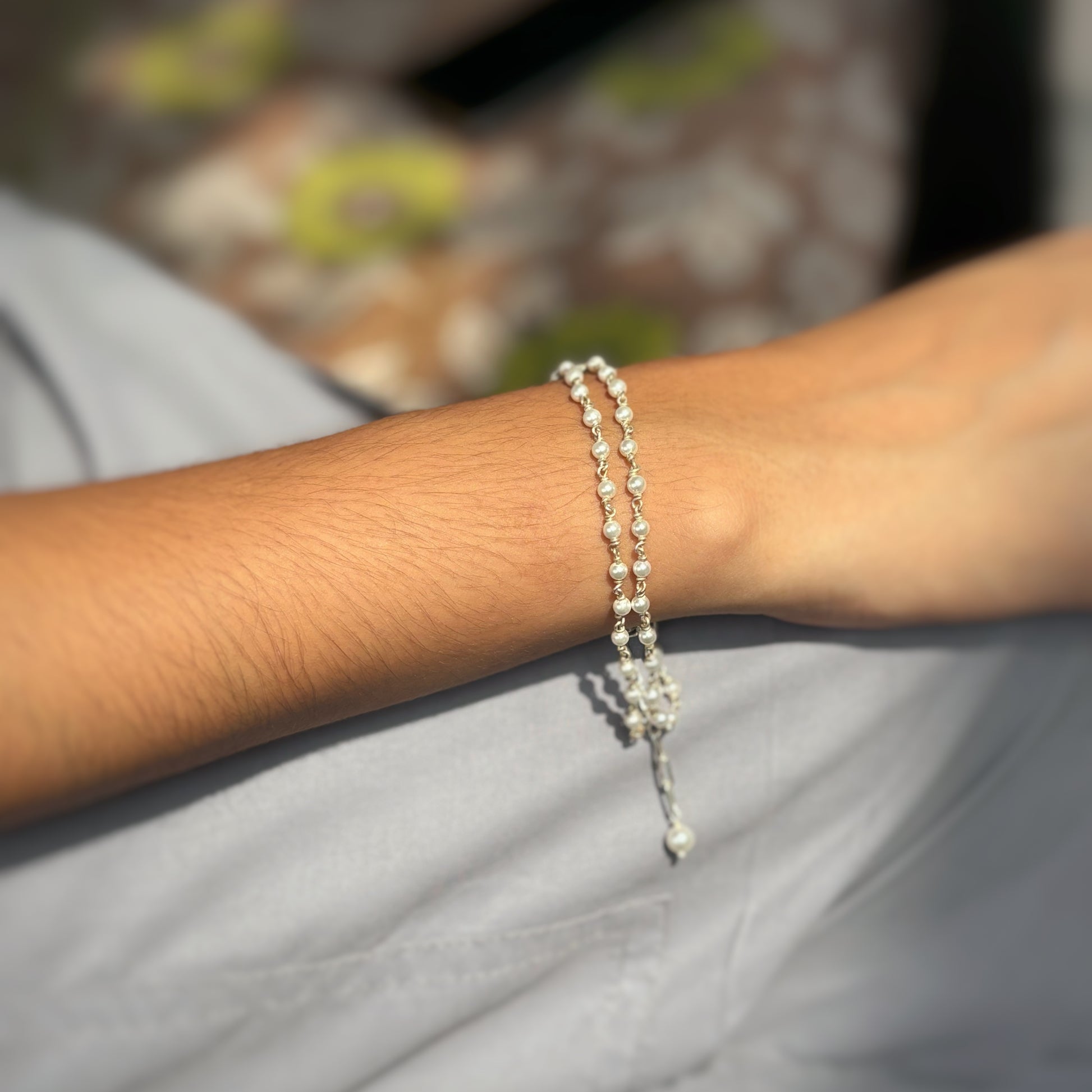 Silveristhan-Silver jewellery- Silver pearl droplets bracelets for womens