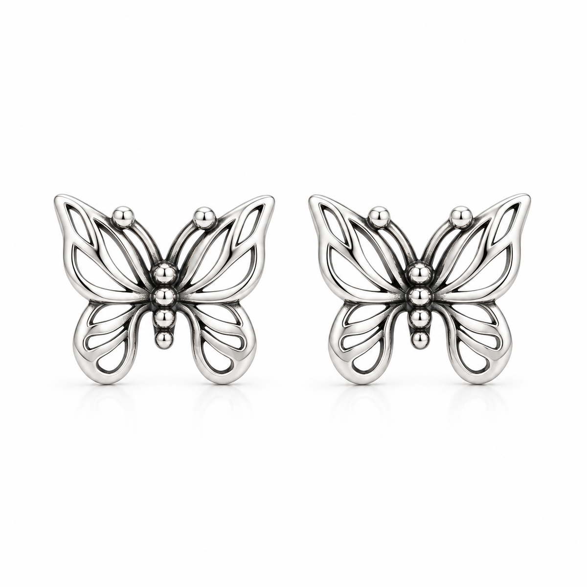 Silver Butterfly Stud Earrings