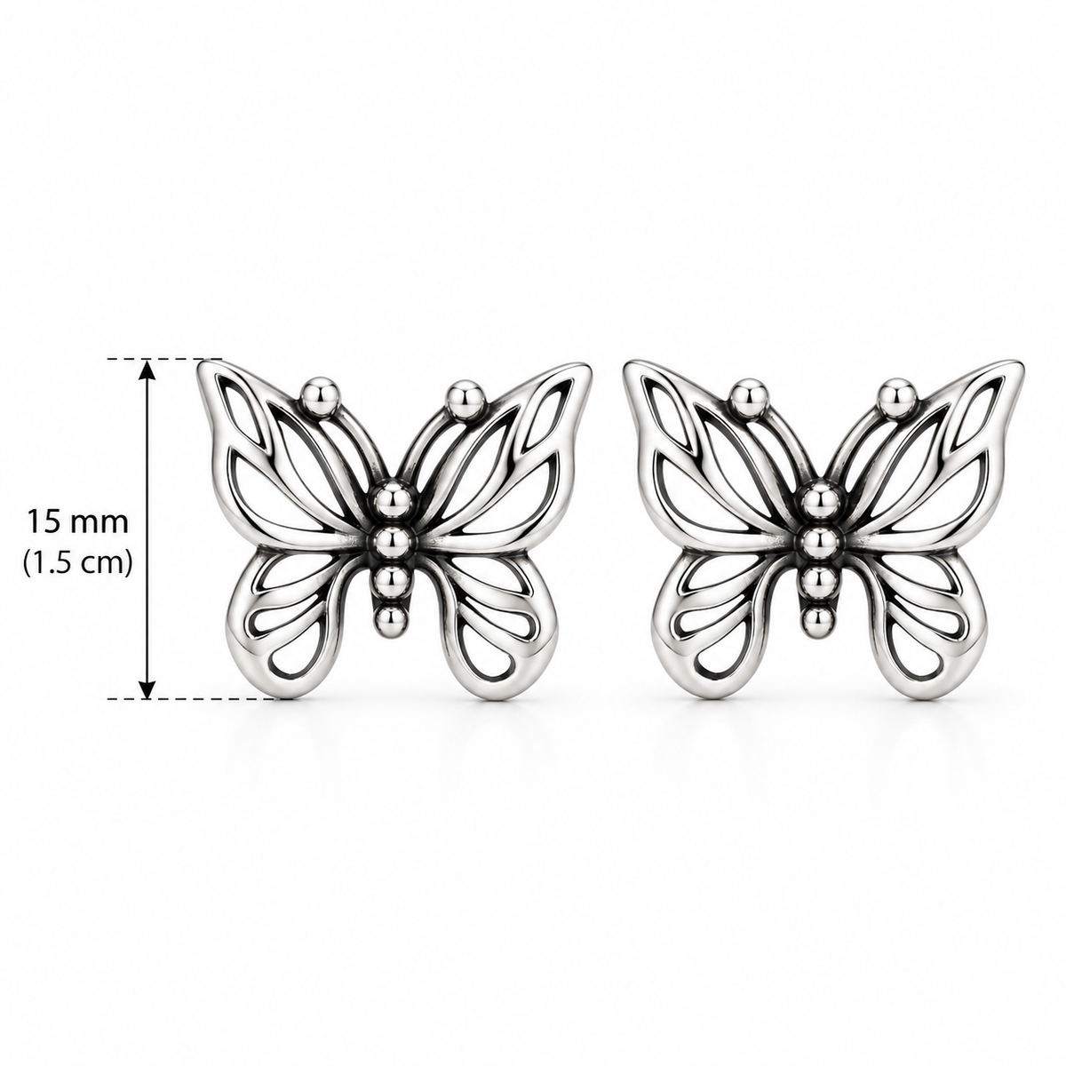 Silver Butterfly Stud Earrings