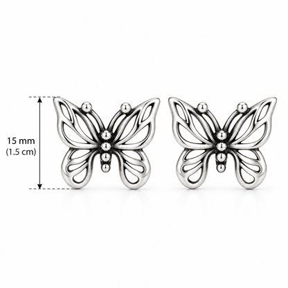 Silver Butterfly Stud Earrings