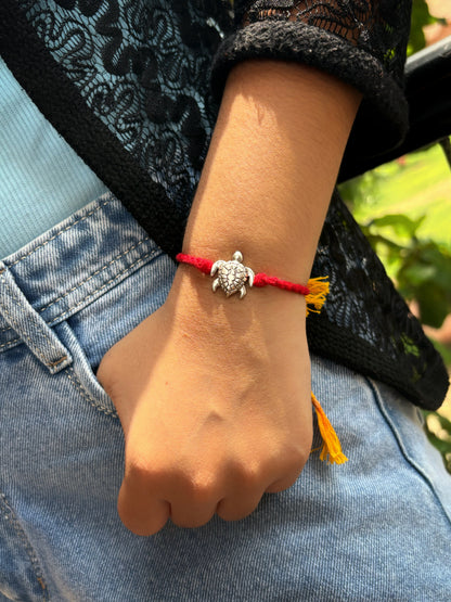 Silveristhan-Sterling silver jewellery-Silver turtle rakhi- SIlver rakhi for kids and adults