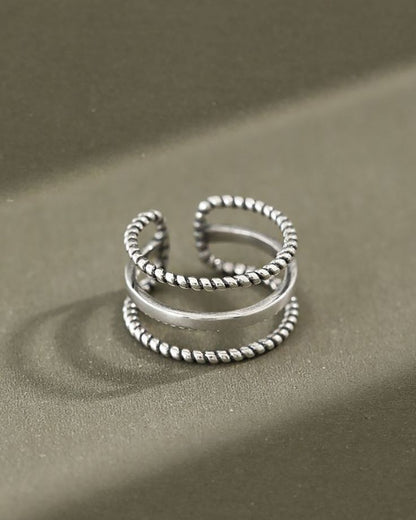 Silver Tri layered Ring