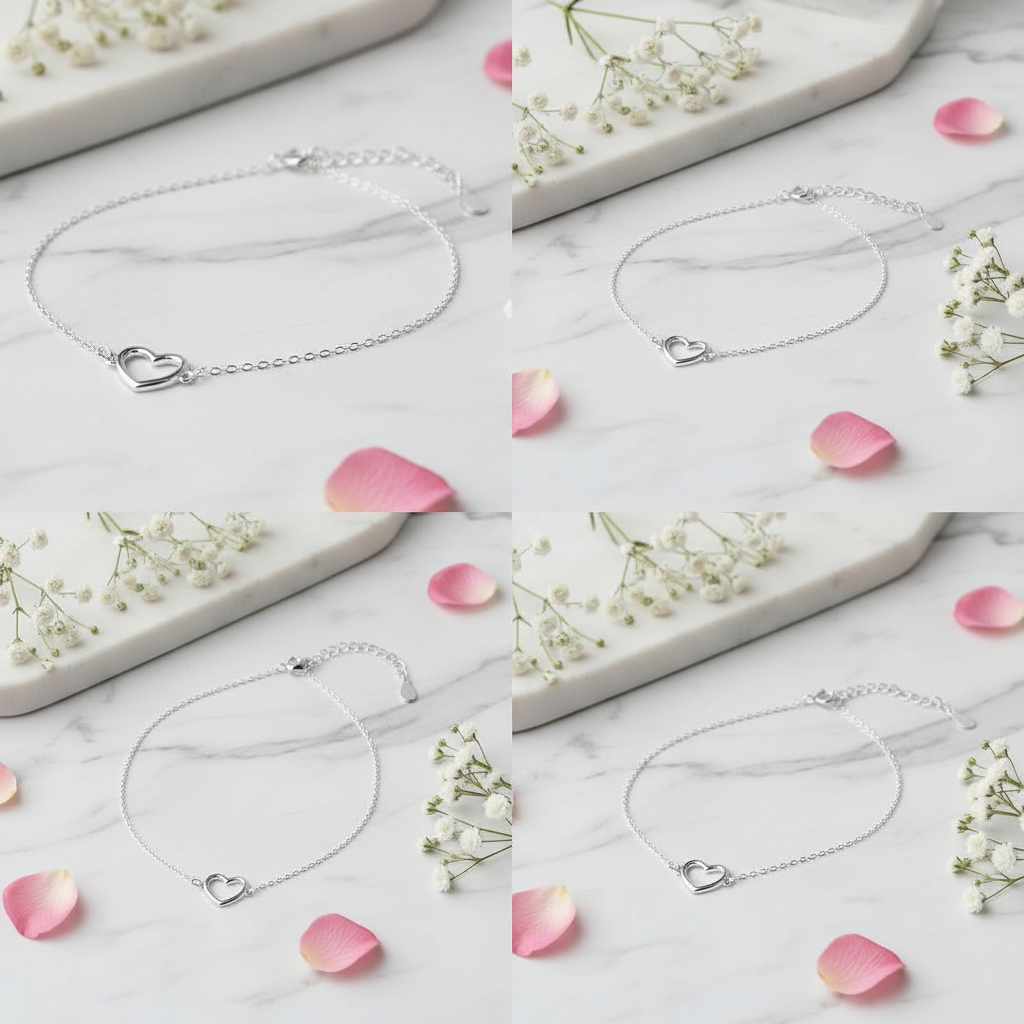 Silver Heart Charm Bracelet