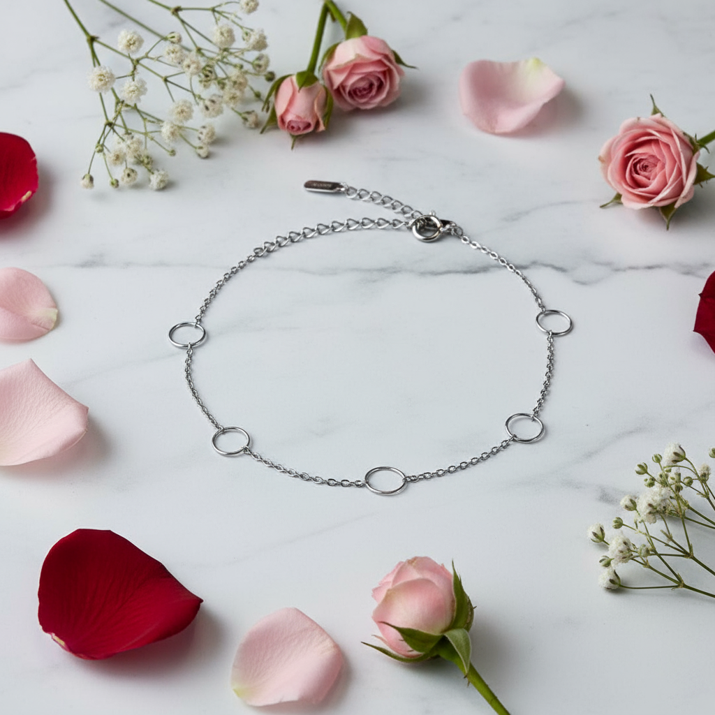 Silver Karma Circle Bracelet